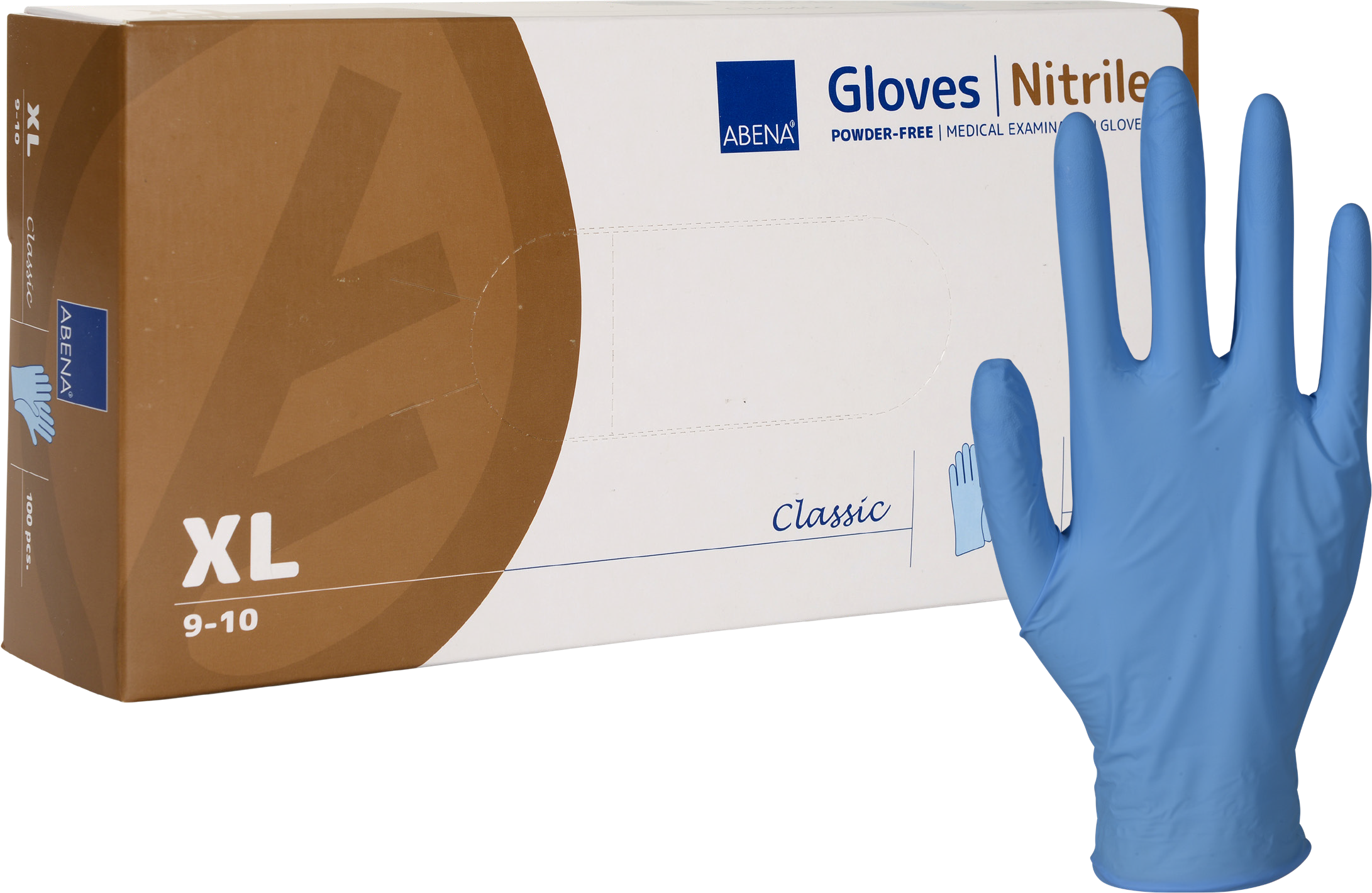 100 Nitril-Handschuhe blau, 24 cm     XL 9  - 10