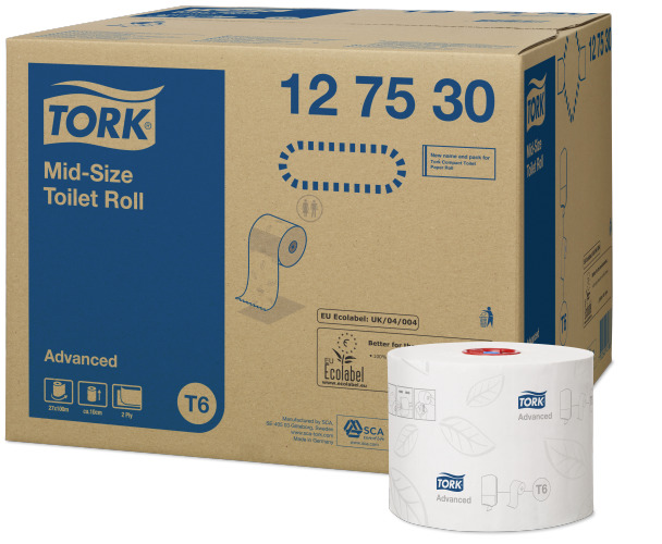 Tork T6 weiches Midi Toilettenpapier 2-lagig