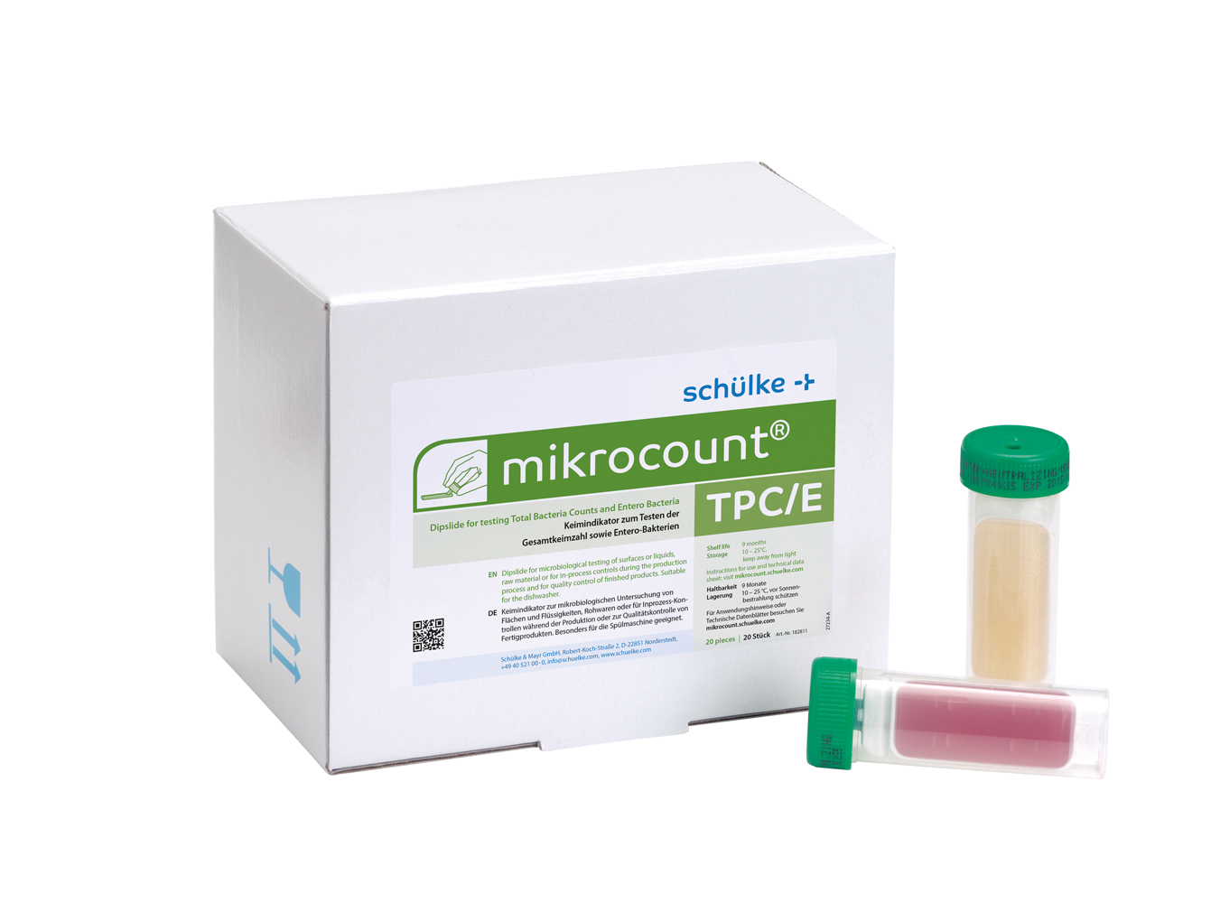 Abklatschproben mikrocount® TPC / E (Box á 20 Stk) grün