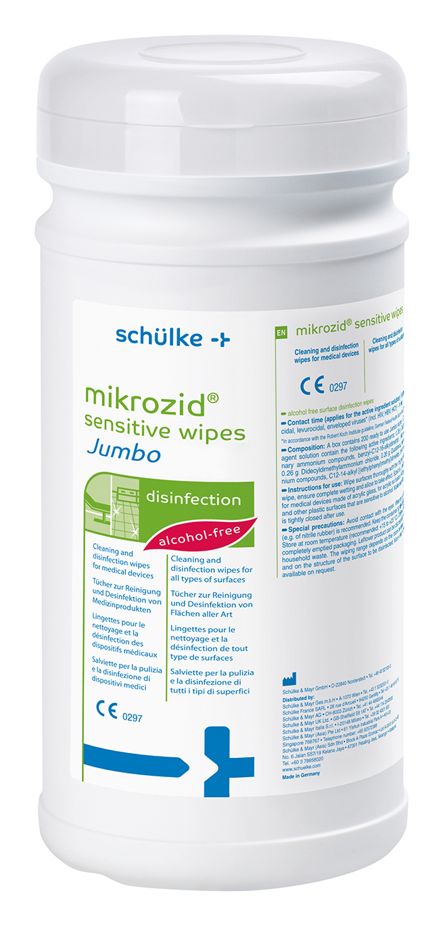 Schülke mikrozid sensitive wipes Jumbo Dose á 200 Stk.