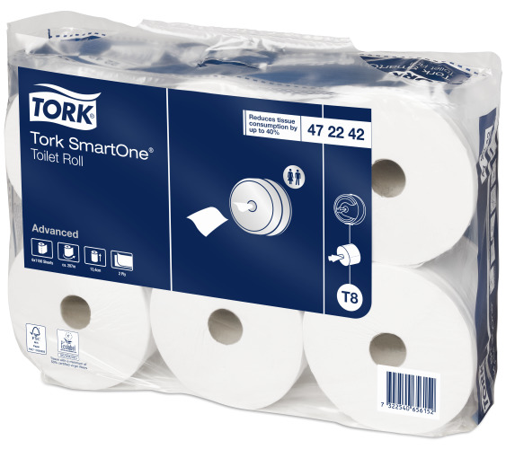 Tork T8 SmartOne Toilettenpapier 2-lag