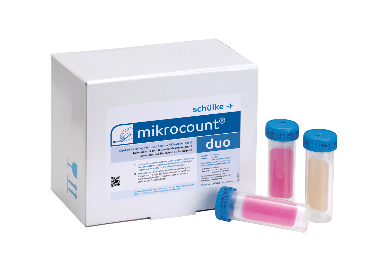 Abklatschproben mikrocount® duo (Box á 20 Stk) blau